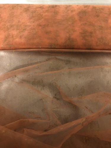 1 mtr orange butterfly print organza fabric..58” wide...voile,wedding,bridal - Picture 4 of 5