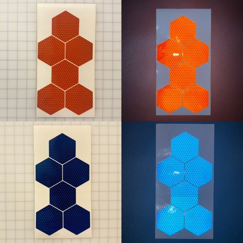 6 Reflective 2.85" Prismatic Hexagons Oralite V98 (750+ Candelas) Sticker Decal - Bild 4 von 12