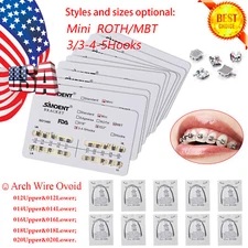 Dental Ortho Round Arch Wire Super Elastic NITI Ovoid / 10*Metal Brackets ez