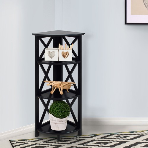 Corner Shelf Stand 4 Tier Organizer Rack Bokkcase Storage Shelves Display Unit - Picture 7 of 7