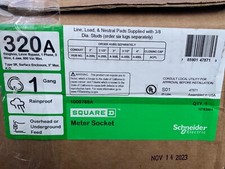 (6)-Square D Schneider Electric 320A 1009788A -NEW Meter Socket 4/0-250mcm Lugs.