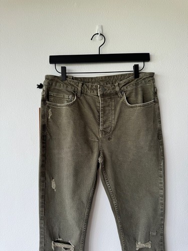 Ksubi mens denim jean jeans chitch 32 overdye surplus green khaki ripped - Picture 3 of 8