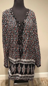 ULLA-POPKEN-Relaxed-Fit-Plus-Sz-20-23-Scoop-Neck-Top-Tunic-Length-BohoBlouse