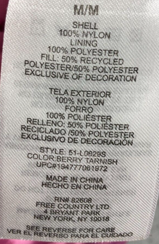 Free Country Vest Women's Medium Pink Quilted Full Zip Mock Neck Pockets - Picture 12 of 15