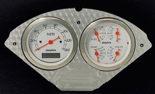 1955 1956 Chevy Car 2 Gauge Gps Dash Panel Insert Engine Turned White
