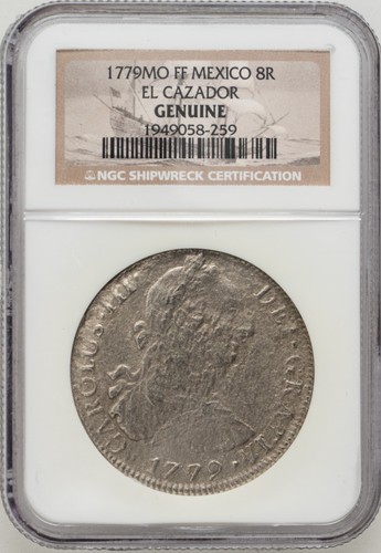 Mexico. Colonial 1779 Mo FF 8 Reales , El Cazador, NGC Genuine. KM-106.2 - Picture 2 of 4