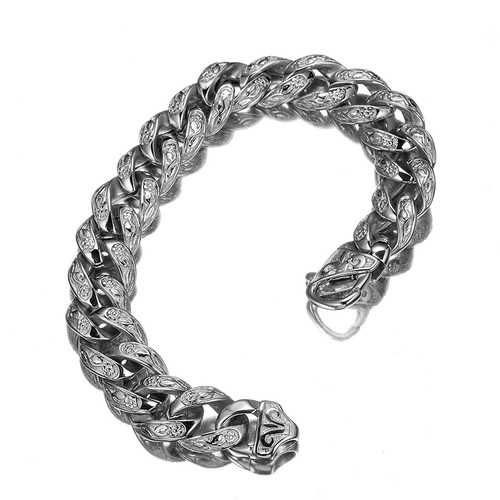 Neu Mode Herren Kette Silberfarben Panzerkette 316L Edelstahl Armband 18mm - Bild 3 von 7