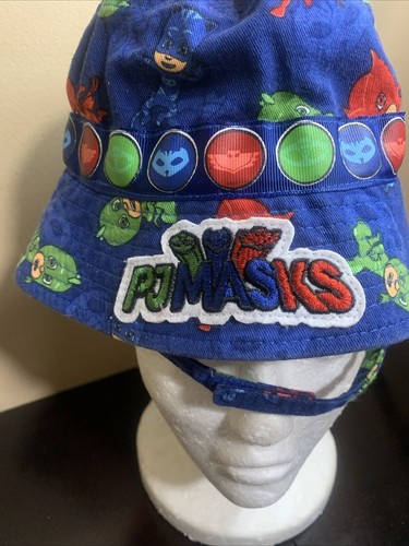 PJ Masks Blue Child Kids Bucket Hat Size XS with chin strap - Picture 2 of 8