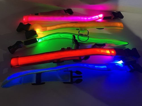 LED Adjustable Dog cat animal Collar Blinking Flashing Light Glow Pet Safety XL - Picture 2 of 13