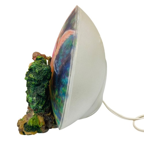 Vintage Guardian Angel Watching Children Cross Bridge Beautiful Light Lamp 7" - Picture 4 of 5