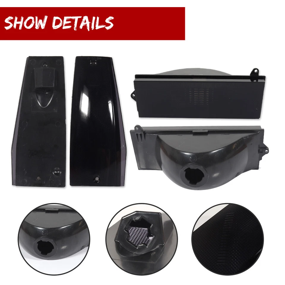 4X Smoke Front Signal+Side Marker Light For 84-96 Jeep Cherokee & 86-92 Comanche - Image 4 of 4