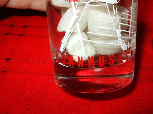 Vintage 50s 60s NEBRASKA CORNHUSKERS CHEERLEADER Clear Glass Drinking Tumbler - Picture 3 of 3