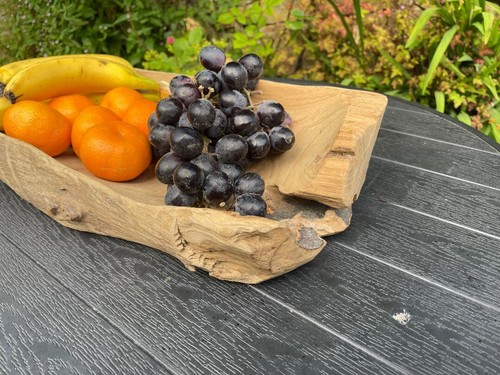 Obstschale aus recyceltem Teakholz klobig & rustikal - Bild 5 von 6