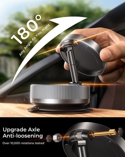 Supporto telefono auto ventosa magnetica regolabile 360 per MagSafe US - Foto 5 di 18