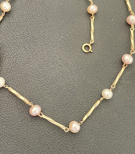 14 Karat Gelbgold 5,6 mm Perlen Stab Gliederkette - 16 Zoll (F8) - Bild 3 von 7