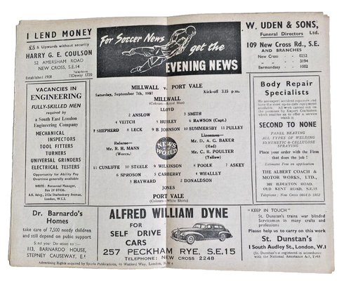Programa de fútbol Tranmere Rovers v Bournemouth 9/07/57 - Imagen 4 de 7