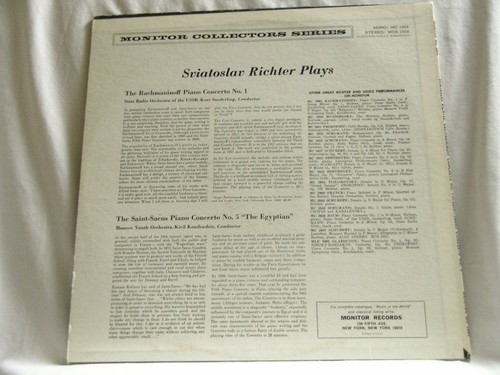 SAINT-SAENS & RACHMANINOFF Piano Concertos SVIATOSLAV RICHTER Monitor STEREO LP - Picture 2 of 2