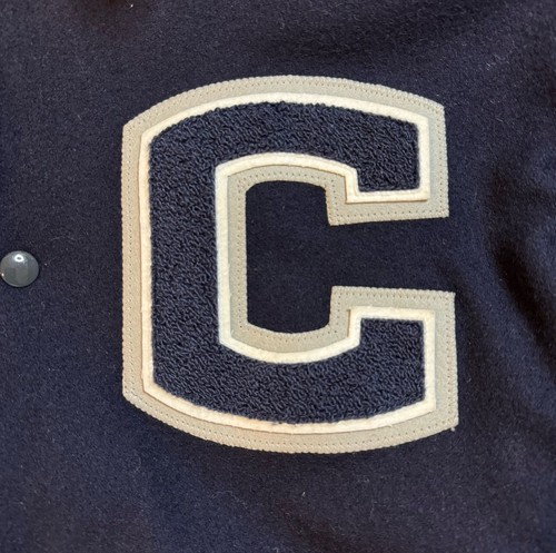 Vintage Maverick Awards UCONN Huskies Blue Varsity Wool Jacket Coat Men's Medium - Picture 6 of 11