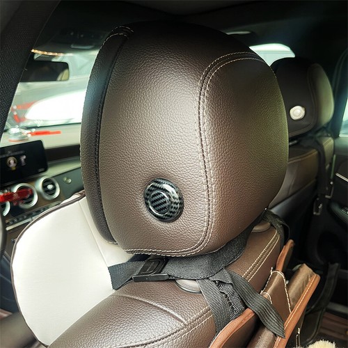 Silver Carbon Fiber Look Seat Headrest Button Cover For Benz E Class W213 16-23 - Picture 4 of 11