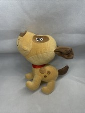 Walmart small plush brown dog spots tan red collar 6" big head puppy plush toy