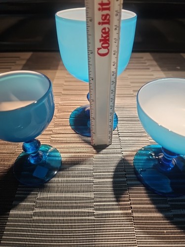 Carlo Moretti gefasstes Glas blau Opal Wein, Wasser & Sektgläser - Bild 7 von 9