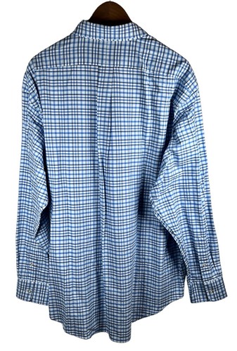 VINEYARD VINES Men’s XL Whale Shirt 100% Cotton Blue Plaid Long Sleeve Button Up - Picture 14 of 24