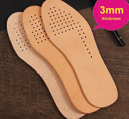 New Genuine Leather Insoles Men Shoe Inserts Boot Repair Replacement Comfort Pad - Picture 2 of 8