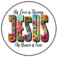 HIS LOVE IS STRONG JESUS ENVELOPE SEALS LABELS STICKERS PARTY FAVORS