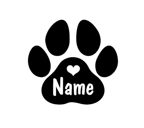 Paw Print Personalised Dog Name Decal Sticker Cat Pet Custom Made with Heart - Bild 1 von 10