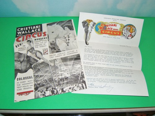 Vintage 1964 CHRISTIANI WALLACE BROS. CIRCUS Letter, Brochure & Envelope - Picture 2 of 5