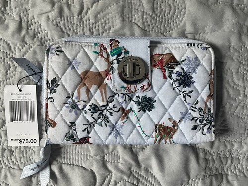 NWT Vera Bradley RFID Turn Lock Wallet RP $75  Magic Mischief Snow Day - Picture 1 of 4