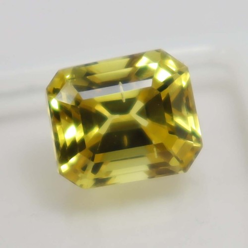 Zafiro amarillo natural de Ceilán facetado certificado GIE 7,35 quilates piedras preciosas sueltas 716 - Imagen 2 de 9