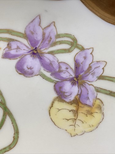 Vintage Elite Works Limoges Gold Painted Lotus Flower Plate Handles *READ* J8 - Picture 8 of 17