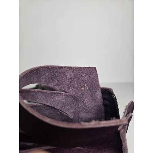 Trippen Women's Size 8 Palisade Leather Aubergine Purple Wedge Slat Rubber Shoes - Picture 9 of 9