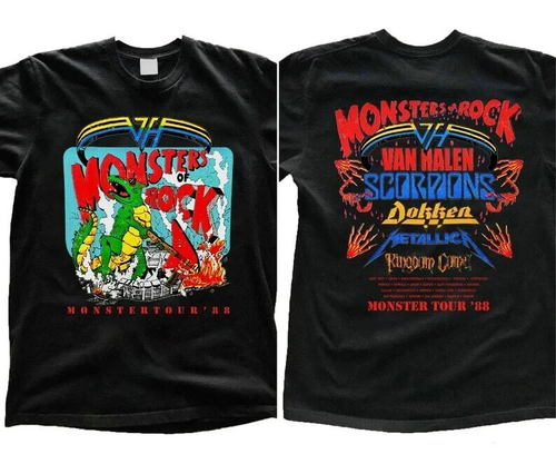 1988 Monsters Of Rock Tour Konzert T-Shirt, Monsters Tour '88 Shirt, 90s Rock To - Bild 1 von 3