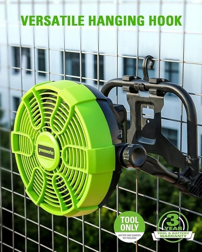 Greenworks 24V 10" (5-Speed) Fan (785 CFM), Hybrid (PLUG IN), Battery included - Picture 2 of 4