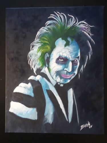 Beetlejuice....11"x 14" canvas......original acrylic paint illustration - Picture 3 of 6
