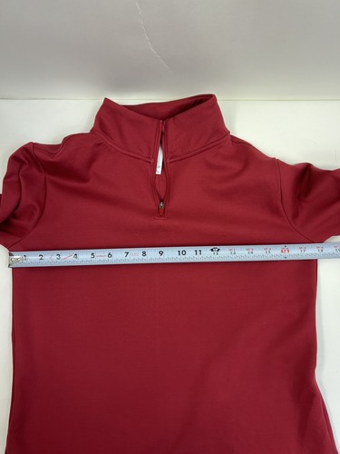 Top Nike para mujer talla S rojo cremallera cuello falso mangas largas dobladillo alto bajo - Imagen 7 de 9