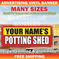 POTTING SHED YOUR NAME’S Advertising Banner Vinyl Mesh Sign Poster custom