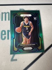 2023-24 Panini Prizm Basketball #133 Julian Strawther GREEN PRIZM RC - Nuggets