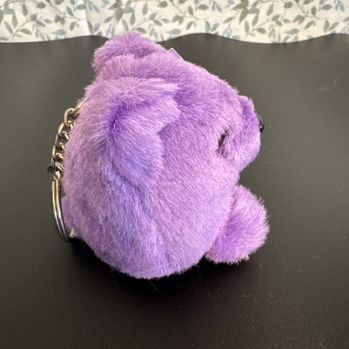 Vintage Swibco Puffkins 6659 VIOLET Bear Keychain with Tag Purple Soft Plush Toy - Picture 5 of 10