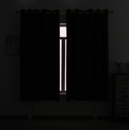 Pair Ready Made Thick Blackout Curtains Thermal Ring top Eyelet or Pencil Pleat - Picture 41 of 132