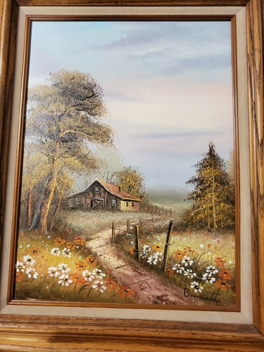 Paisaje de granero de lona enmarcado en madera Bennett 16 x 12 - Imagen 5 de 6