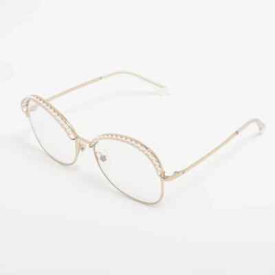 CHANEL 4246-H c.395/1W Square Gold Transparent Pearls