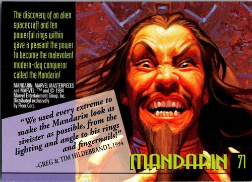 Mandarin #71 1994 Fleer Marvel Masterpieces - Picture 2 of 2