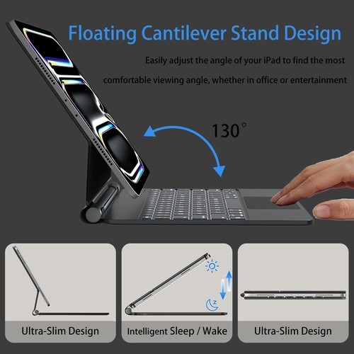 Inateck Tastatur Hülle für iPad Pro 12,9" 6/5/4/3 Gen iPad Air 13 (2024) KB04118 - Bild 5 von 6