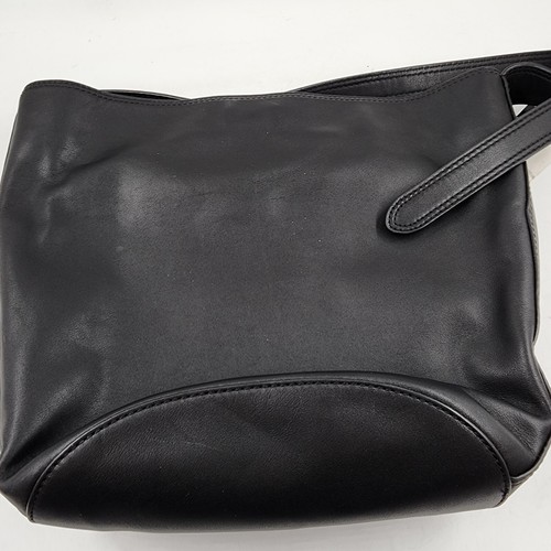 Lauren Ralph Lauren Leather Medium Harlow Bucket Bag Women's Black Flip-Lock - Picture 18 of 22