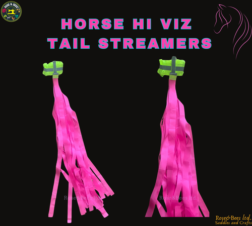 HORSE Hi Viz Reflective Tail Streamers | Adjustable Hook and Loop Elastic Band - Picture 4 of 19