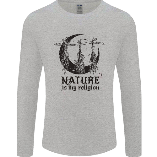 Natural Es Mi Religion Halloween Bruja Manga Larga para Hombre Camiseta - Imagen 24 de 31