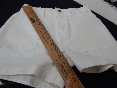 NWOT Crewcuts Girls size 10 White Denim Jean Shorts Adj Waist Match EVERYTHING - Picture 5 of 6